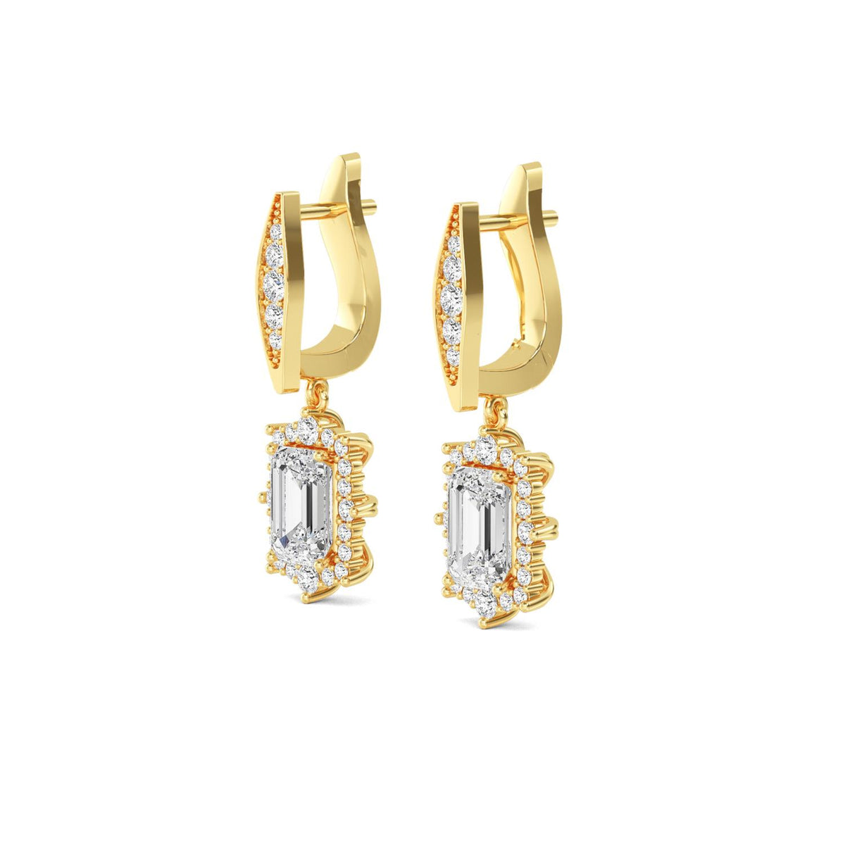 Yellow Gold / 2.48ct Lab Grown Diamond Drop Earrings