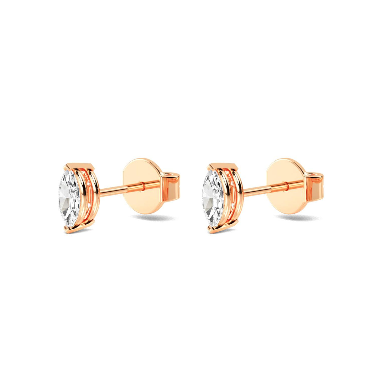 Rose Gold / 0.52ct Lab Grown Diamond Solitaire Earrings