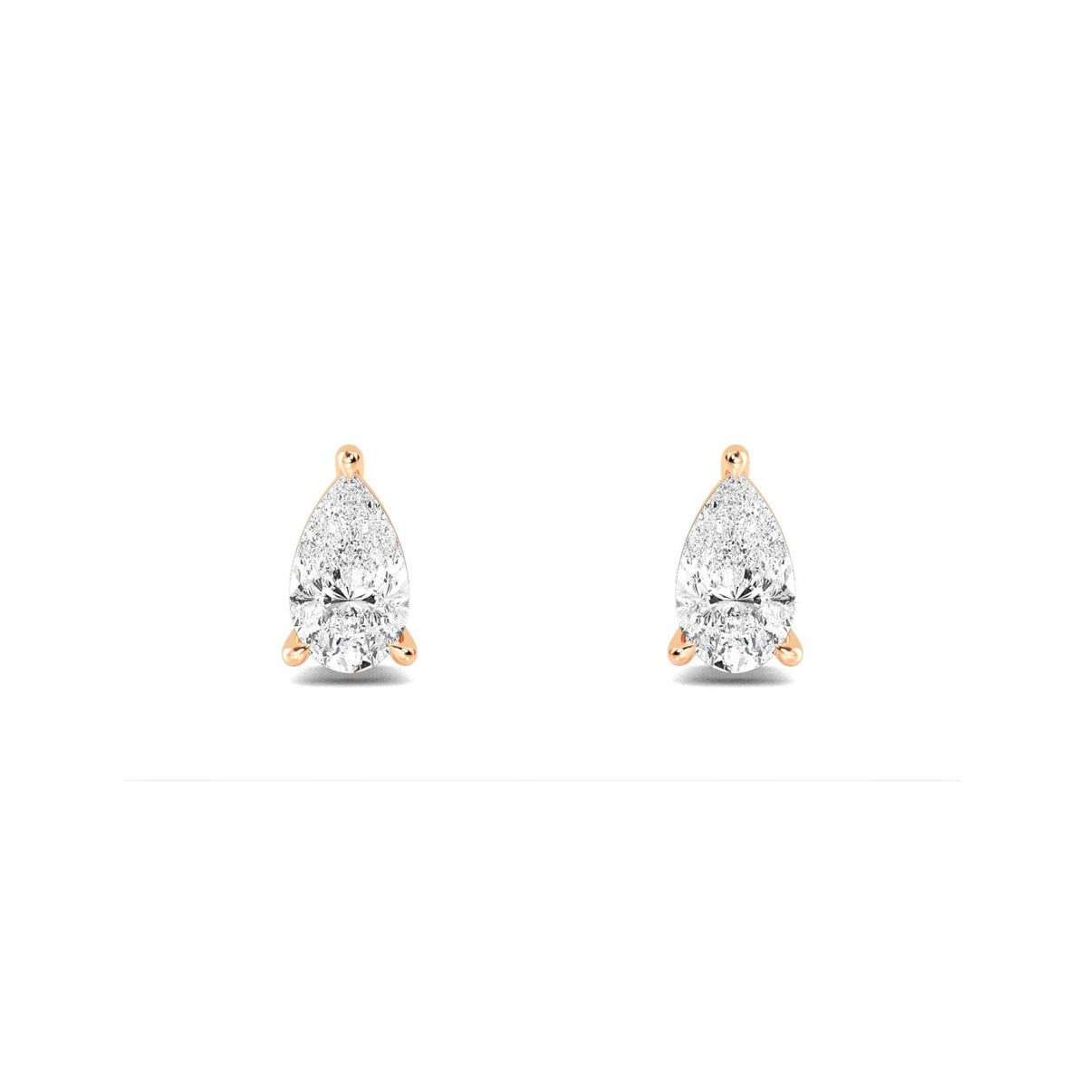 Rose Gold / 0.60ct Lab Grown Diamond Solitaire Earrings