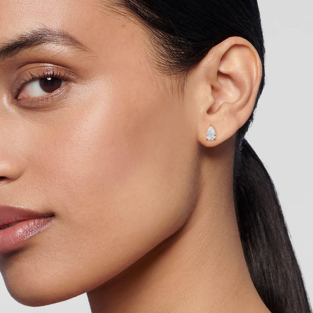 Rose Gold / 0.60ct Lab Grown Diamond Solitaire Earrings