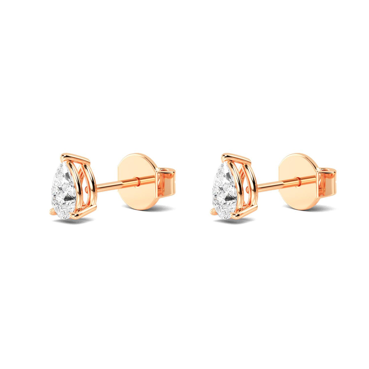 Rose Gold / 0.60ct Lab Grown Diamond Solitaire Earrings