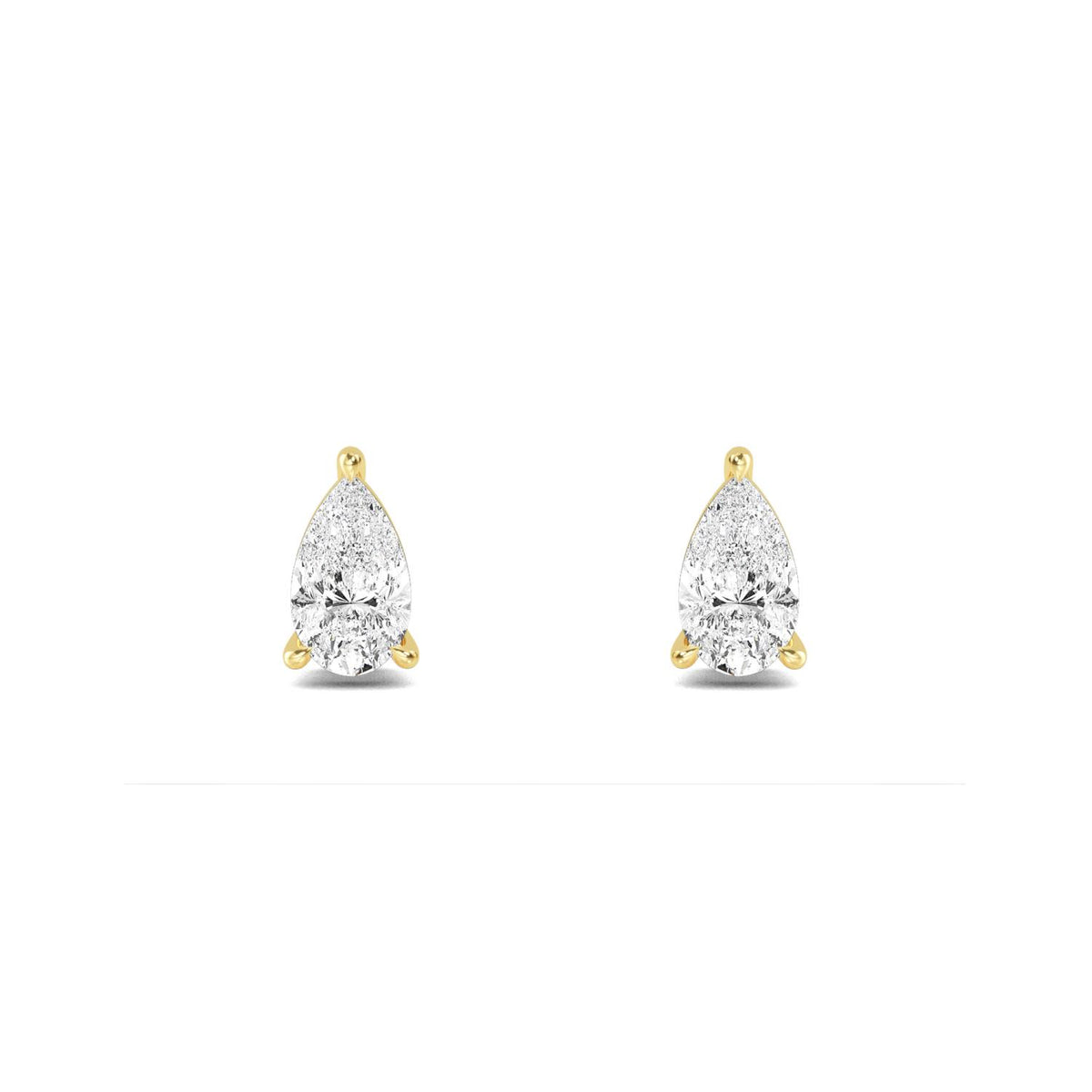 Yellow Gold / 0.60ct Lab Grown Diamond Solitaire Earrings