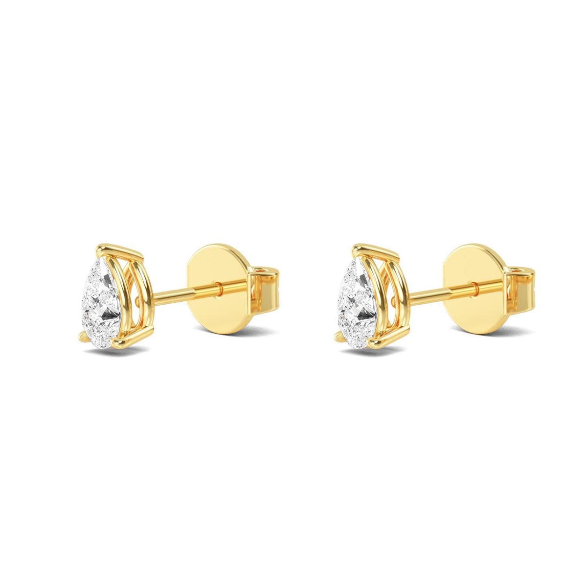 Yellow Gold / 0.60ct Lab Grown Diamond Solitaire Earrings