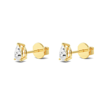 Yellow Gold / 0.60ct Lab Grown Diamond Solitaire Earrings