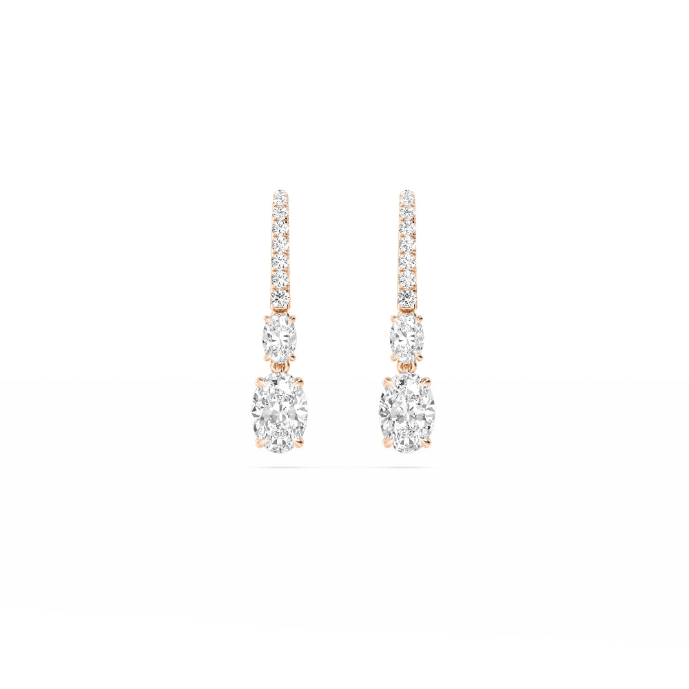 Rose Gold / 4.14ct Lab Grown Diamond Drop Earrings
