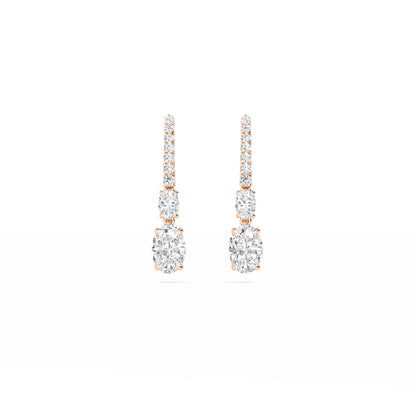 Rose Gold / 4.14ct Lab Grown Diamond Drop Earrings