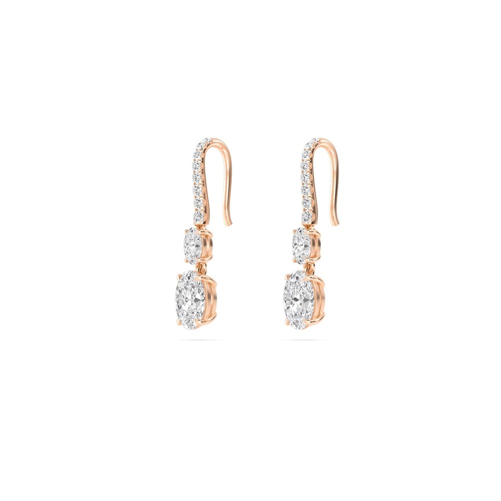 Rose Gold / 4.14ct Lab Grown Diamond Drop Earrings