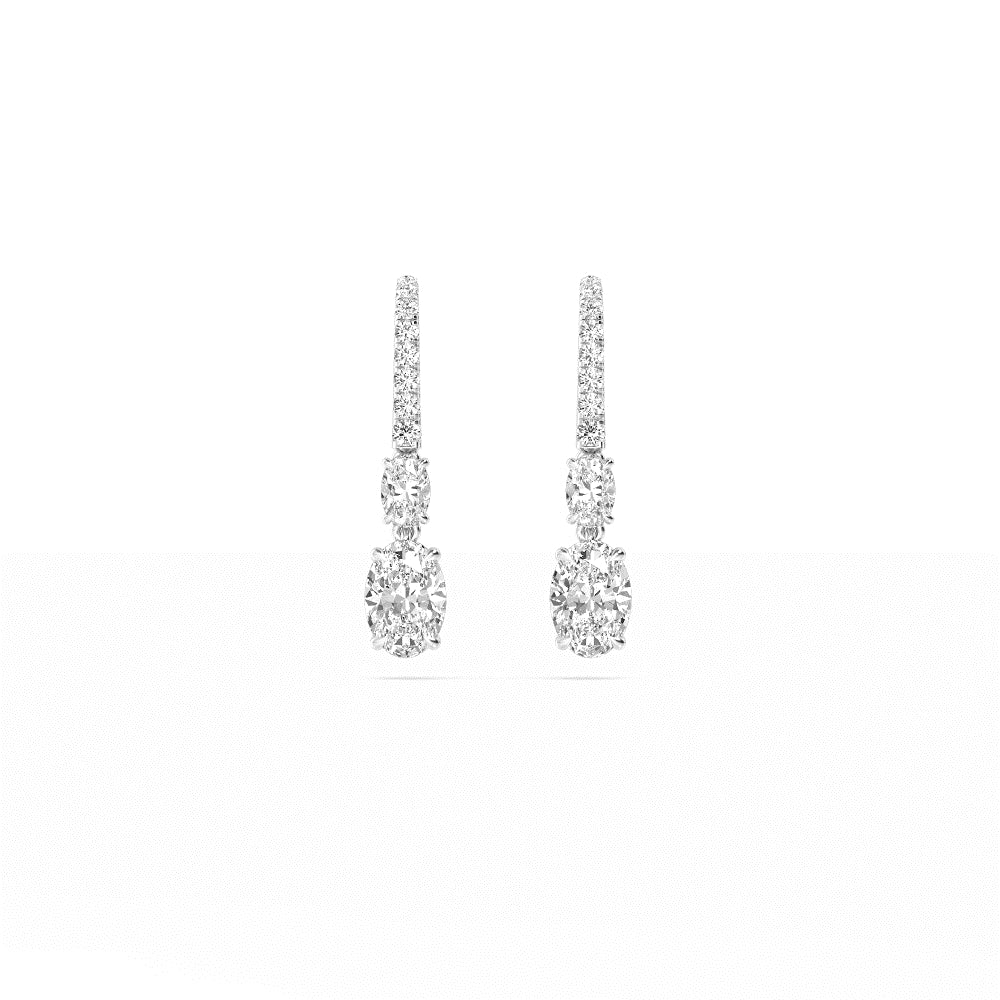 White Gold / 4.14ct Lab Grown Diamond Drop Earrings