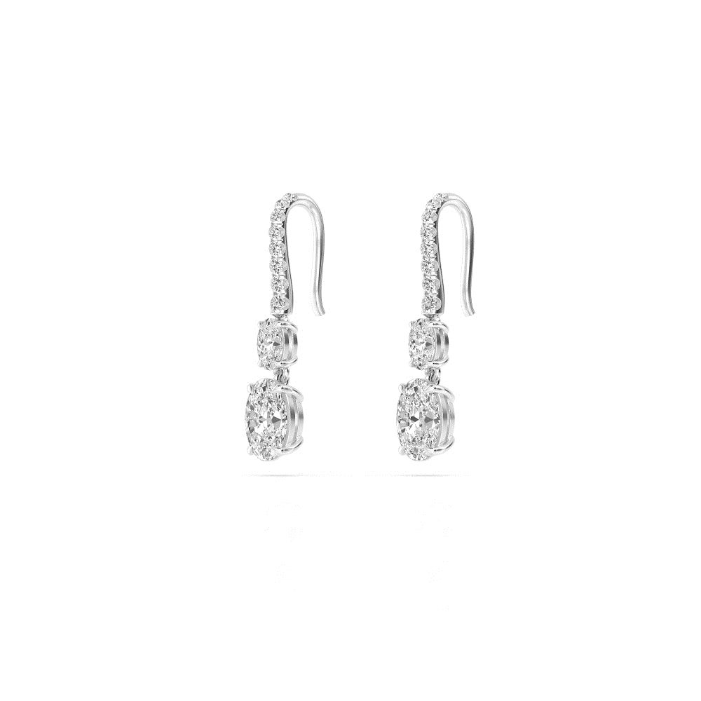 White Gold / 4.14ct Lab Grown Diamond Drop Earrings