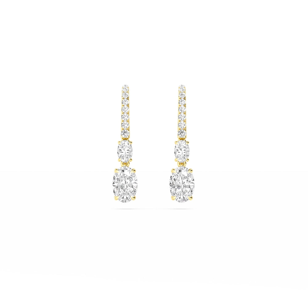 Yellow Gold / 4.14ct Lab Grown Diamond Drop Earrings