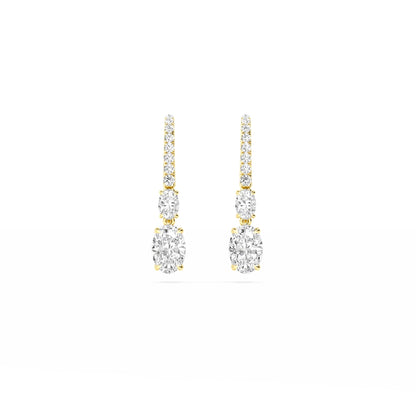 Yellow Gold / 4.14ct Lab Grown Diamond Drop Earrings
