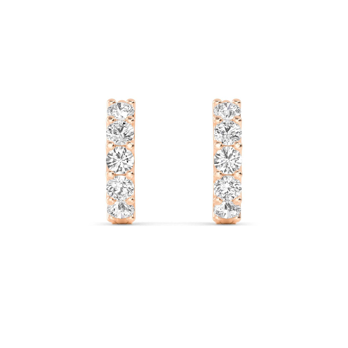 Rose Gold / 0.99ct Lab Grown Diamond Hoop Earrings