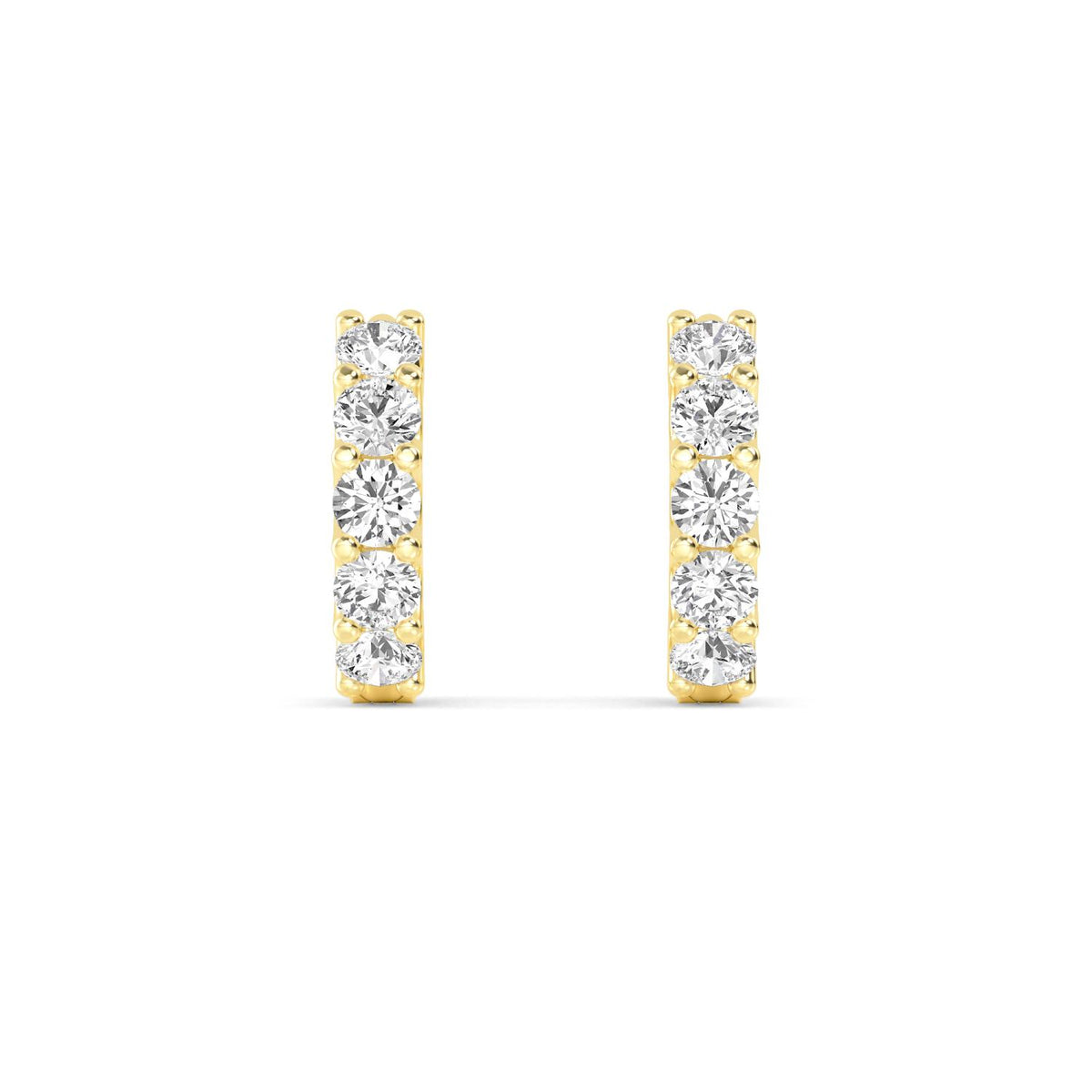 Yellow Gold / 0.99ct Lab Grown Diamond Hoop Earrings