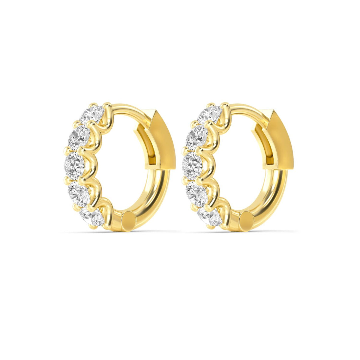 Yellow Gold / 0.99ct Lab Grown Diamond Hoop Earrings