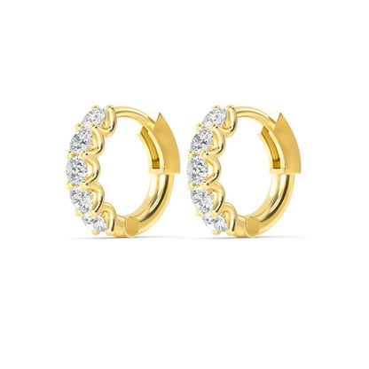 Yellow Gold / 0.99ct Lab Grown Diamond Hoop Earrings