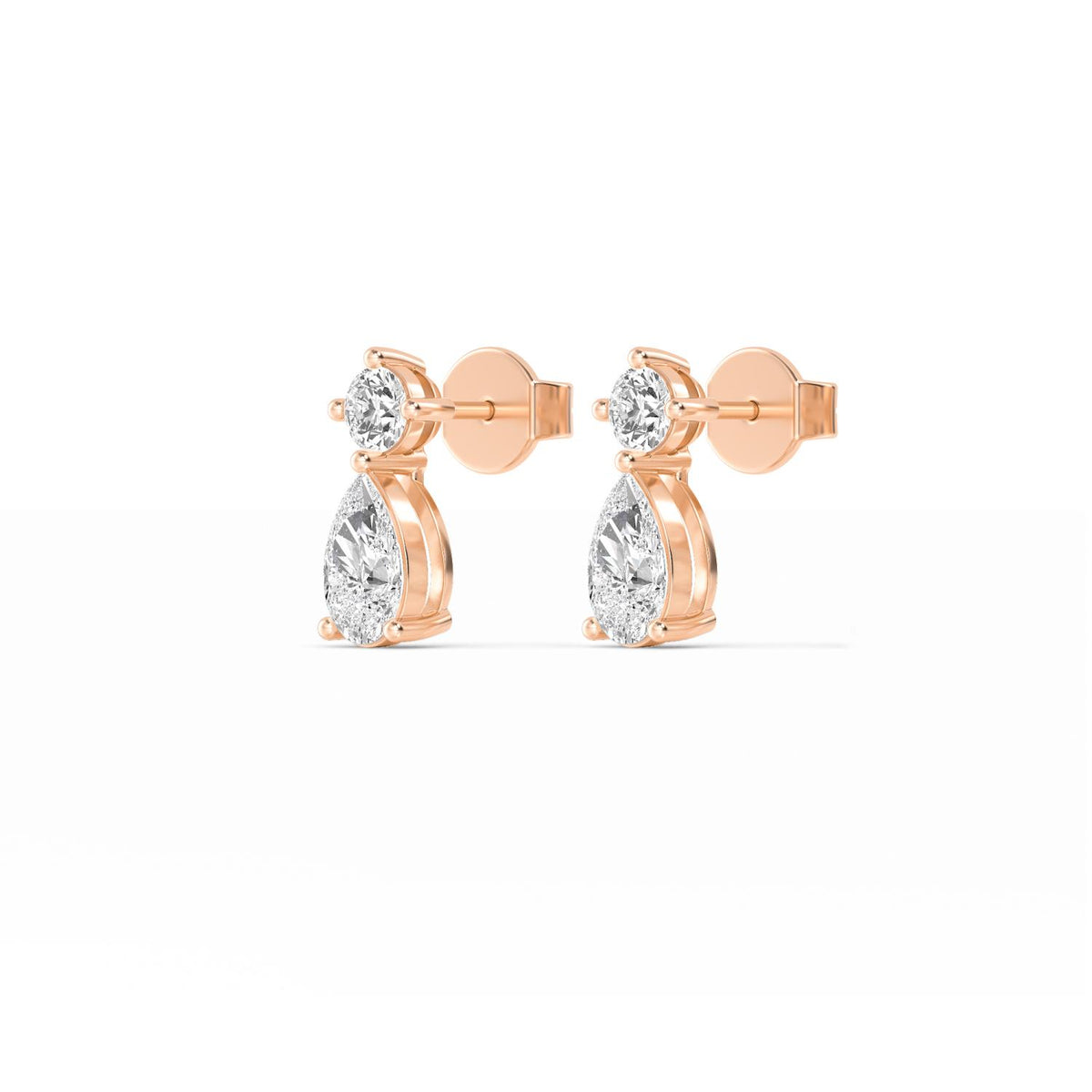 Rose Gold / 1.96ct Lab Grown Diamond Drop Earrings