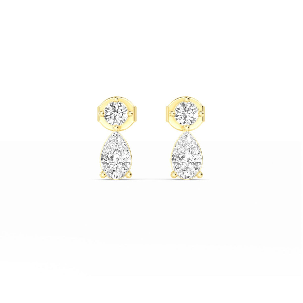 Yellow Gold / 1.96ct Lab Grown Diamond Drop Earrings