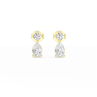 Yellow Gold / 1.96ct Lab Grown Diamond Drop Earrings