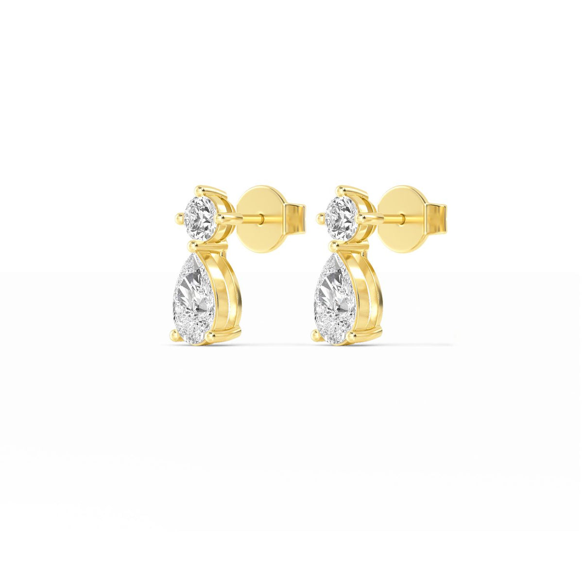 Yellow Gold / 1.96ct Lab Grown Diamond Drop Earrings