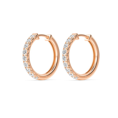 Rose Gold / 1.00ct Lab Grown Diamond Hoop Earrings