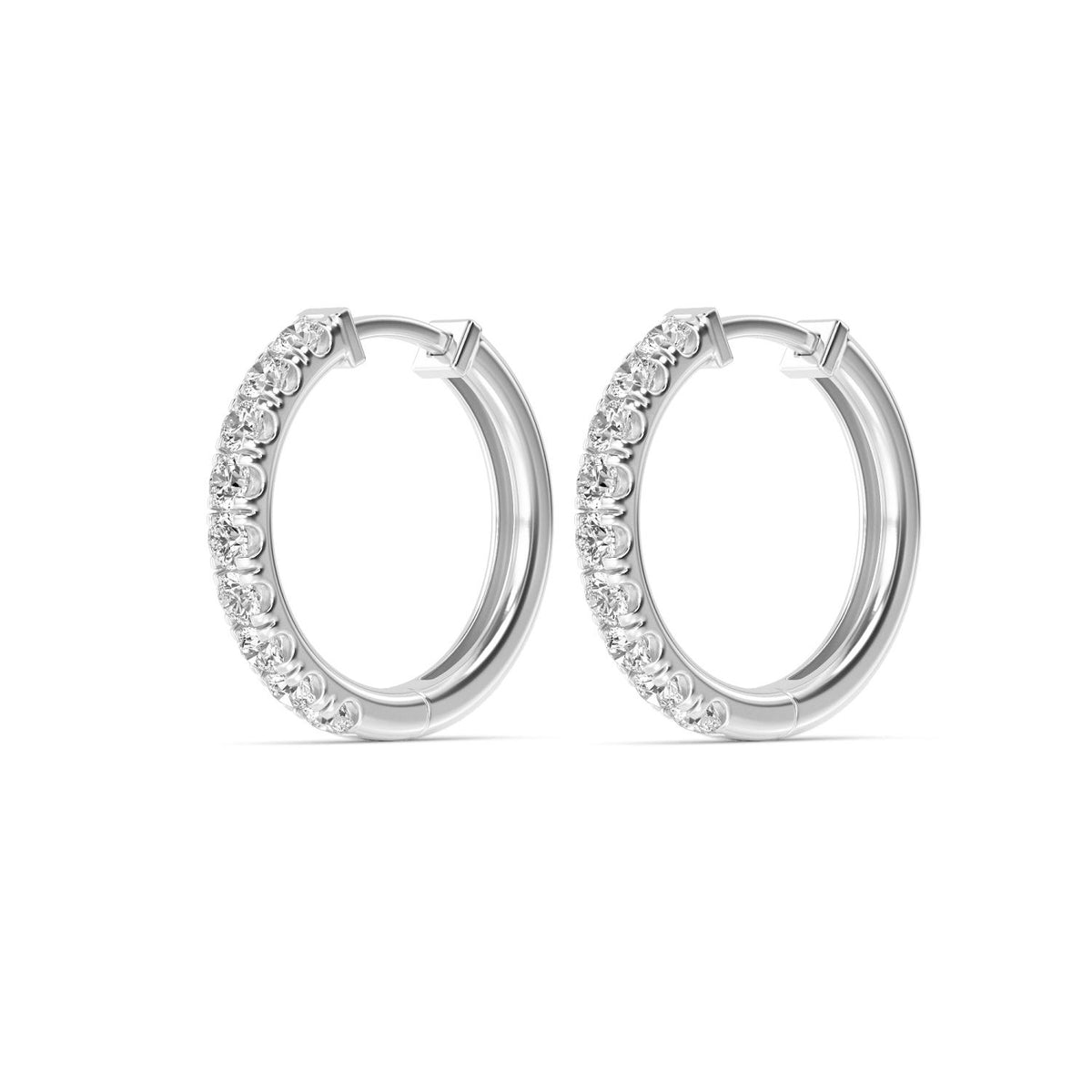 White Gold / 1.00ct Lab Grown Diamond Hoop Earrings