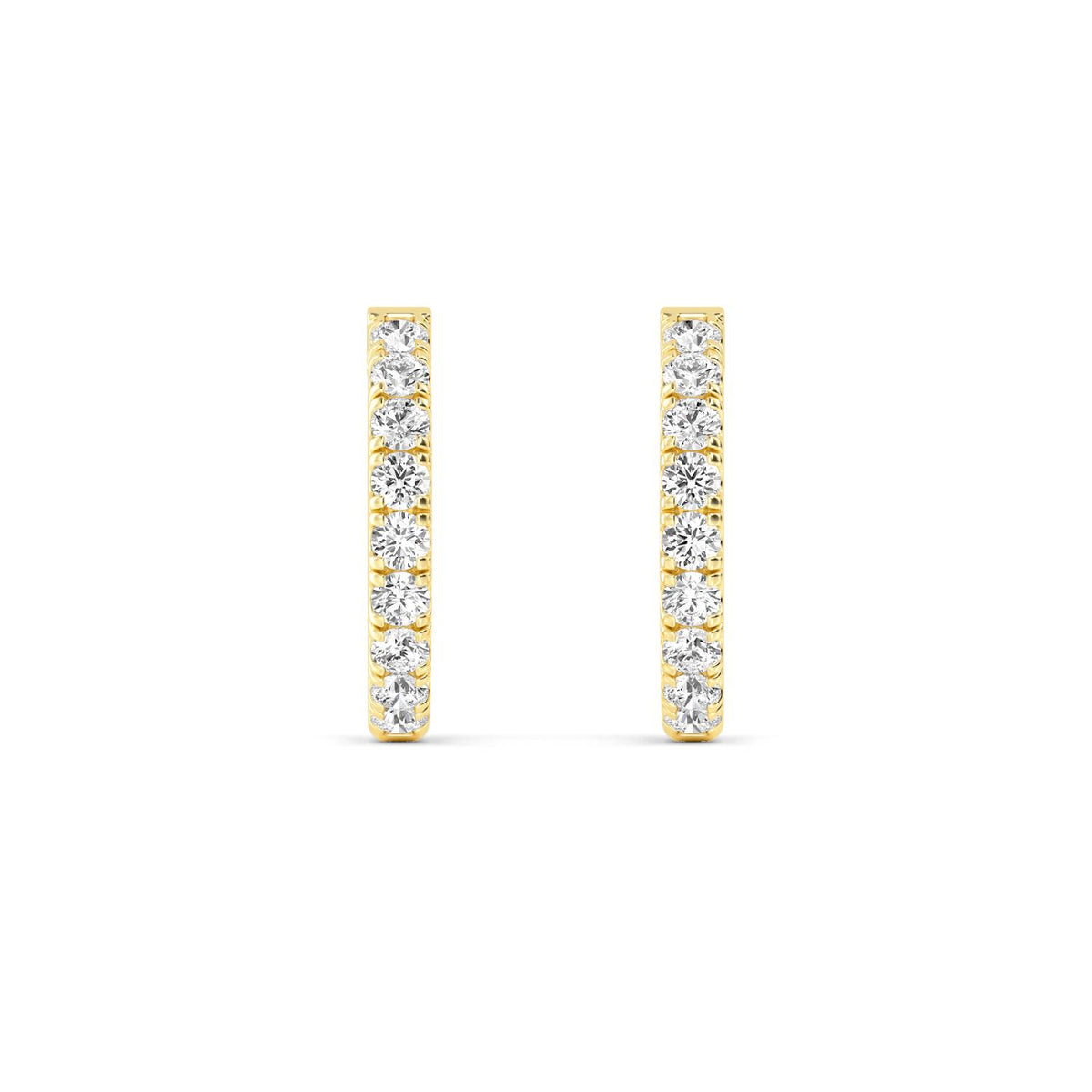 Yellow Gold / 1.00ct Lab Grown Diamond Hoop Earrings