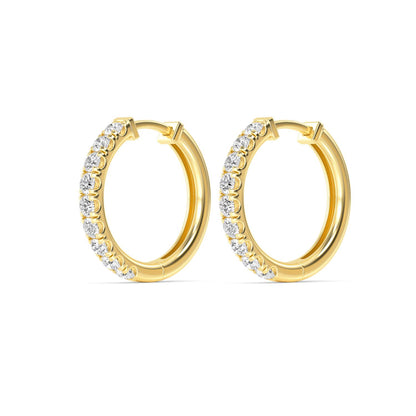 Yellow Gold / 1.00ct Lab Grown Diamond Hoop Earrings