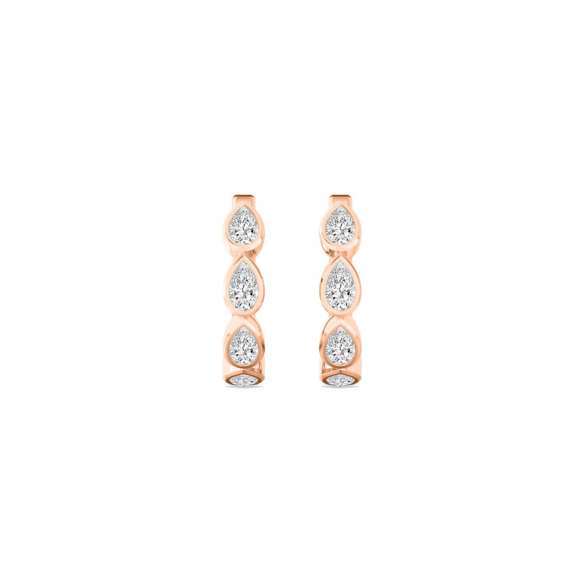 Rose Gold / 1.73ct Lab Grown Diamond Bezel Earrings