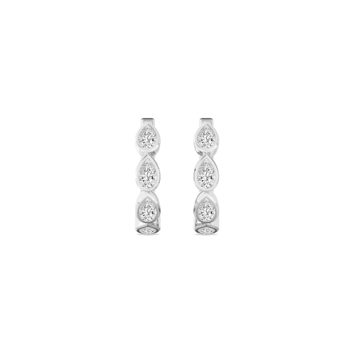 White Gold / 1.73ct Lab Grown Diamond Bezel Earrings