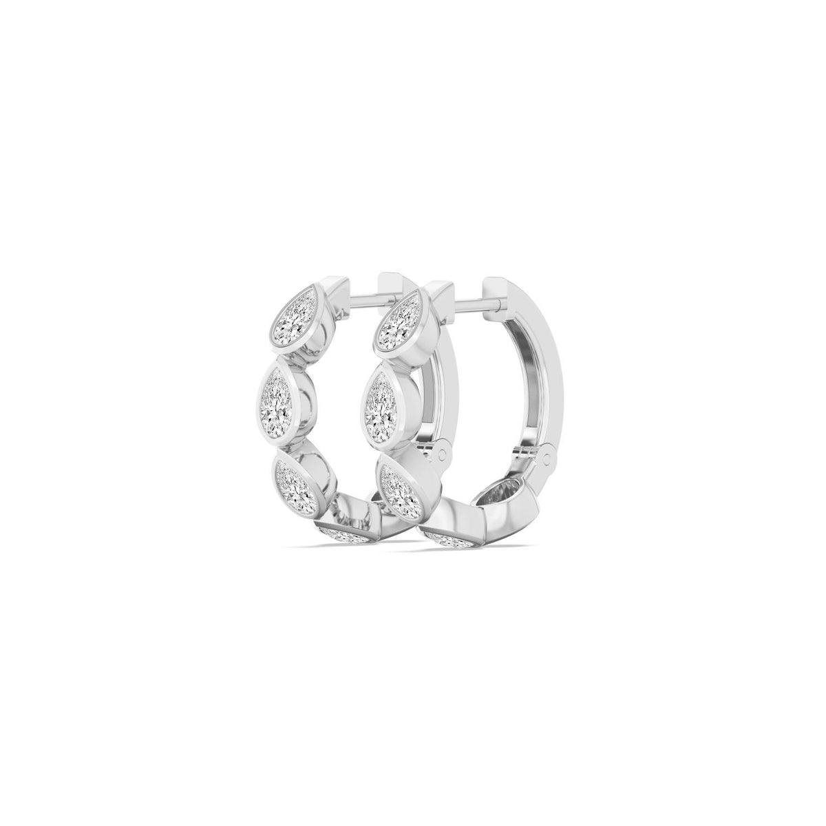 White Gold / 1.73ct Lab Grown Diamond Bezel Earrings