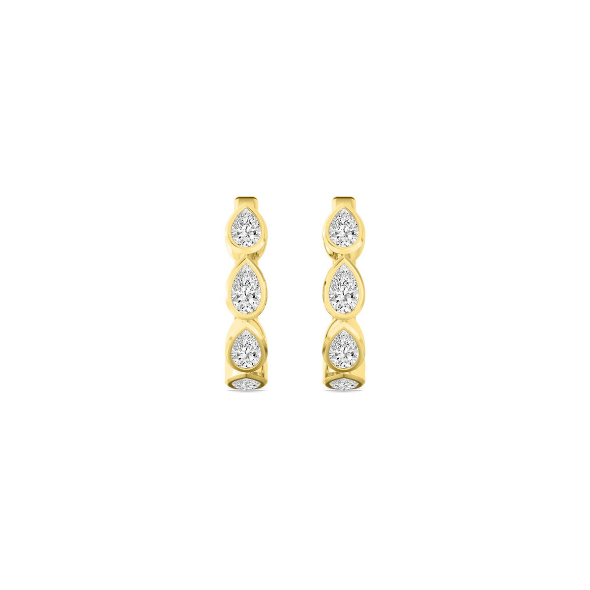 Yellow Gold / 1.73ct Lab Grown Diamond Bezel Earrings