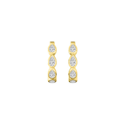 Yellow Gold / 1.73ct Lab Grown Diamond Bezel Earrings