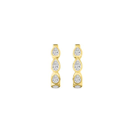 Yellow Gold / 1.73ct Lab Grown Diamond Bezel Earrings