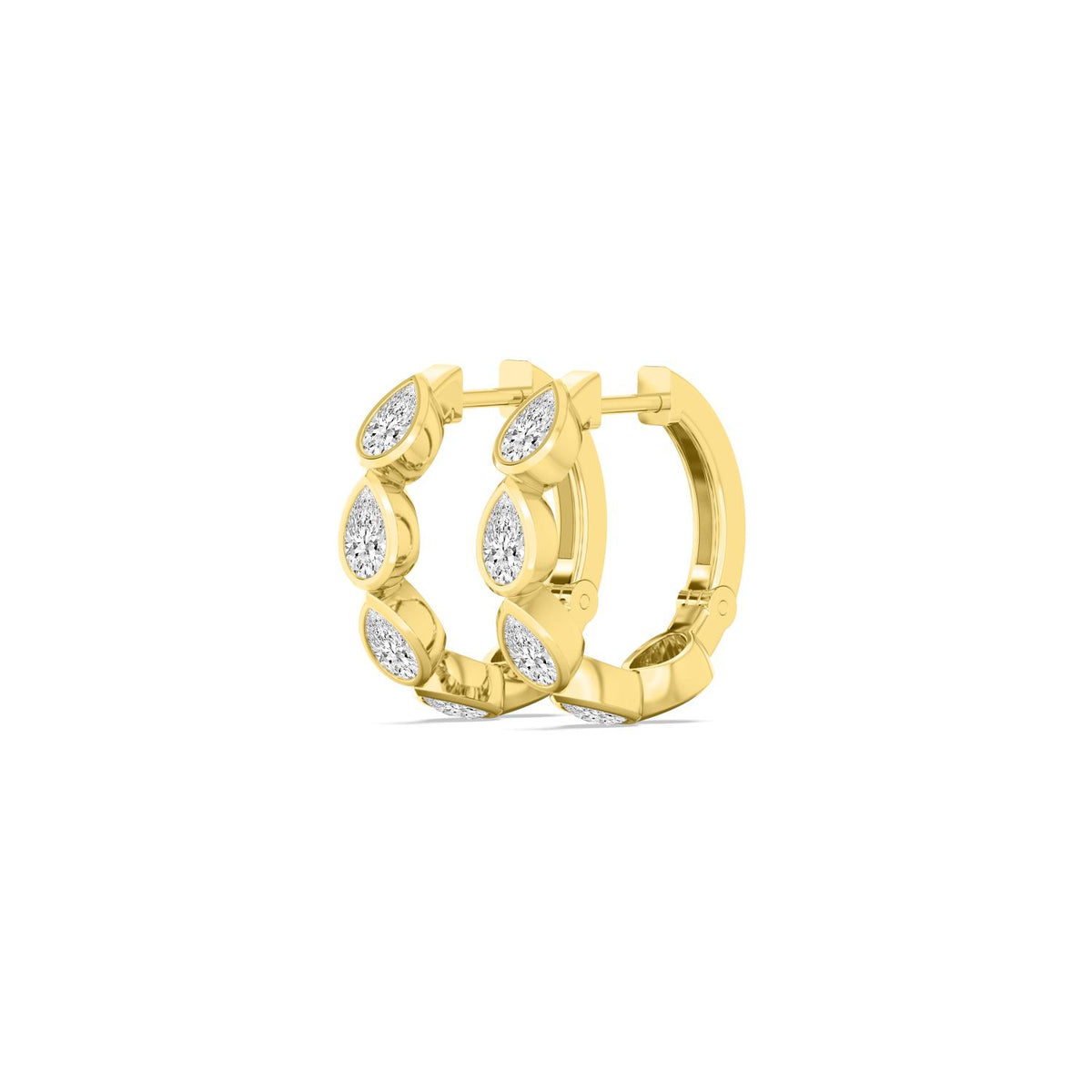 Yellow Gold / 1.73ct Lab Grown Diamond Bezel Earrings