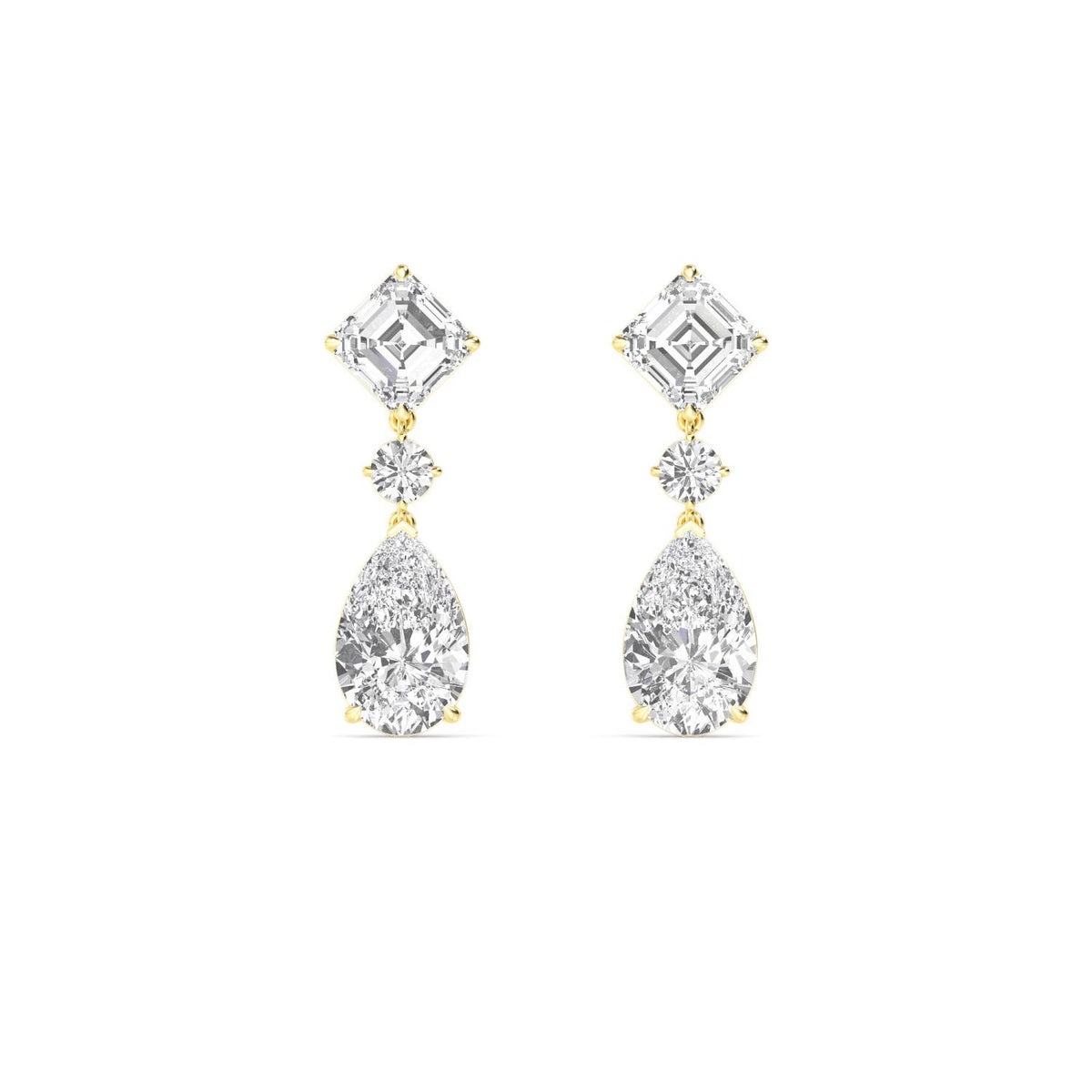 Yellow Gold / 16.81ct Lab Grown Diamond Earrings