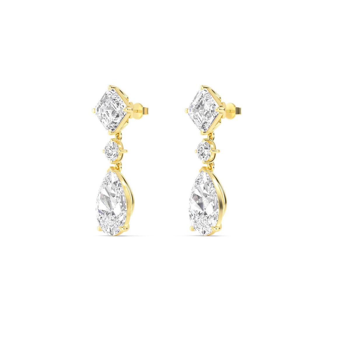 Yellow Gold / 16.81ct Lab Grown Diamond Earrings
