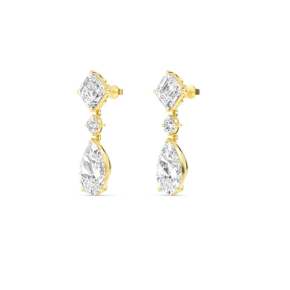 Yellow Gold / 16.81ct Lab Grown Diamond Earrings