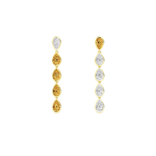 Yellow Gold / 6.61ct Lab Grown Diamond Earrings