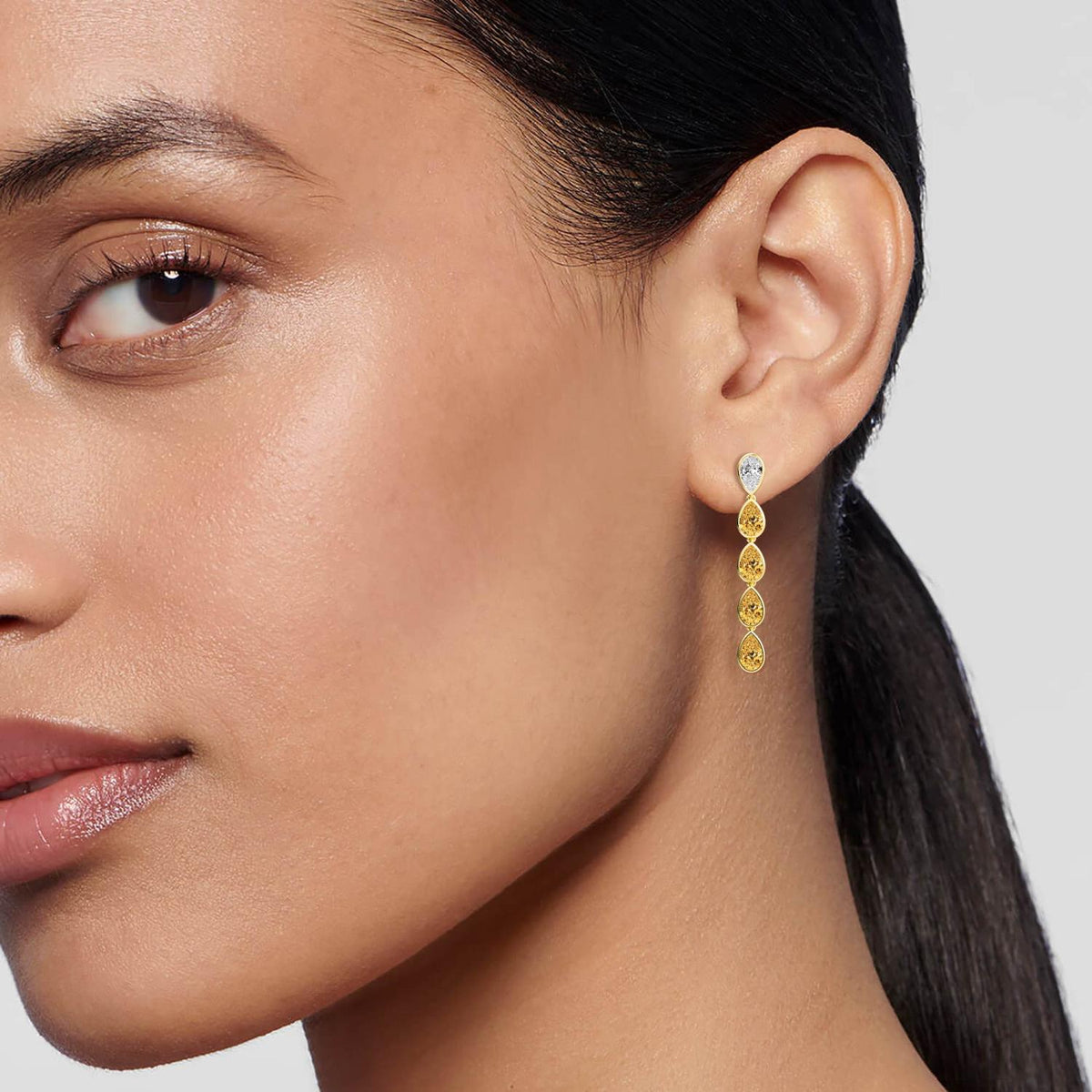 Yellow Gold / 6.61ct Lab Grown Diamond Earrings