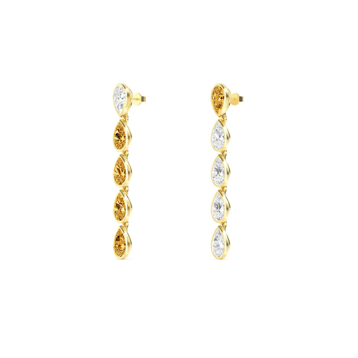 Yellow Gold / 6.61ct Lab Grown Diamond Earrings