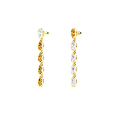 Yellow Gold / 6.61ct Lab Grown Diamond Earrings