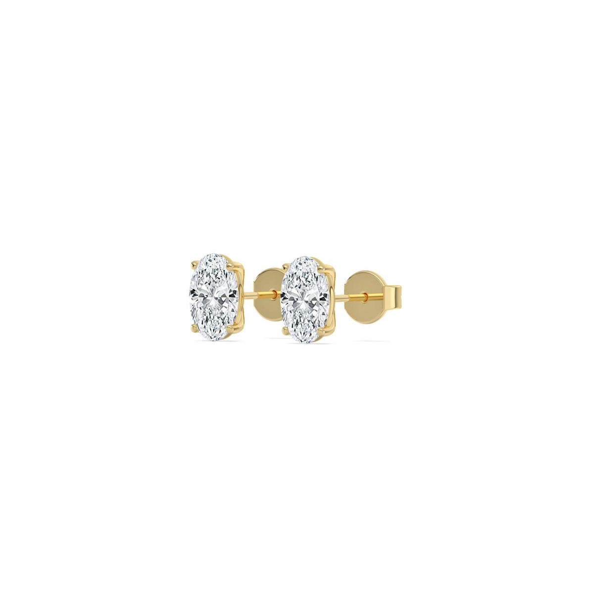 Yellow Gold / 1.00ct Lab Grown Diamond Earrings