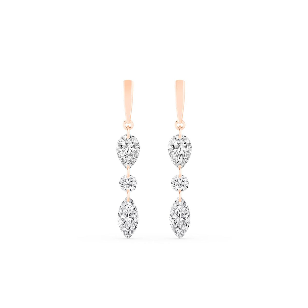 Rose Gold / 1.96ct Lab Grown Diamond Earrings