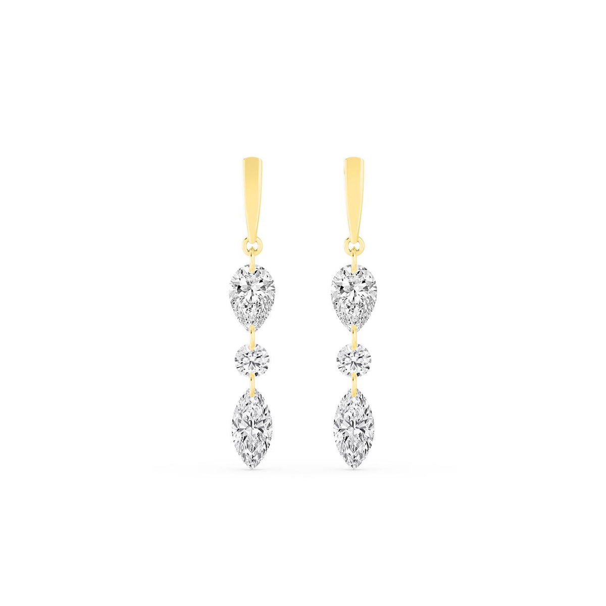 Yellow Gold / 1.96ct Lab Grown Diamond Earrings