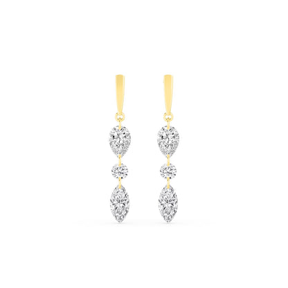 Yellow Gold / 1.96ct Lab Grown Diamond Earrings