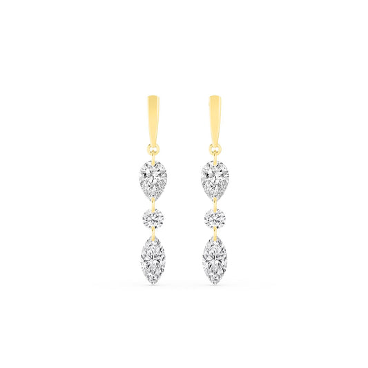 Yellow Gold / 1.96ct Lab Grown Diamond Earrings