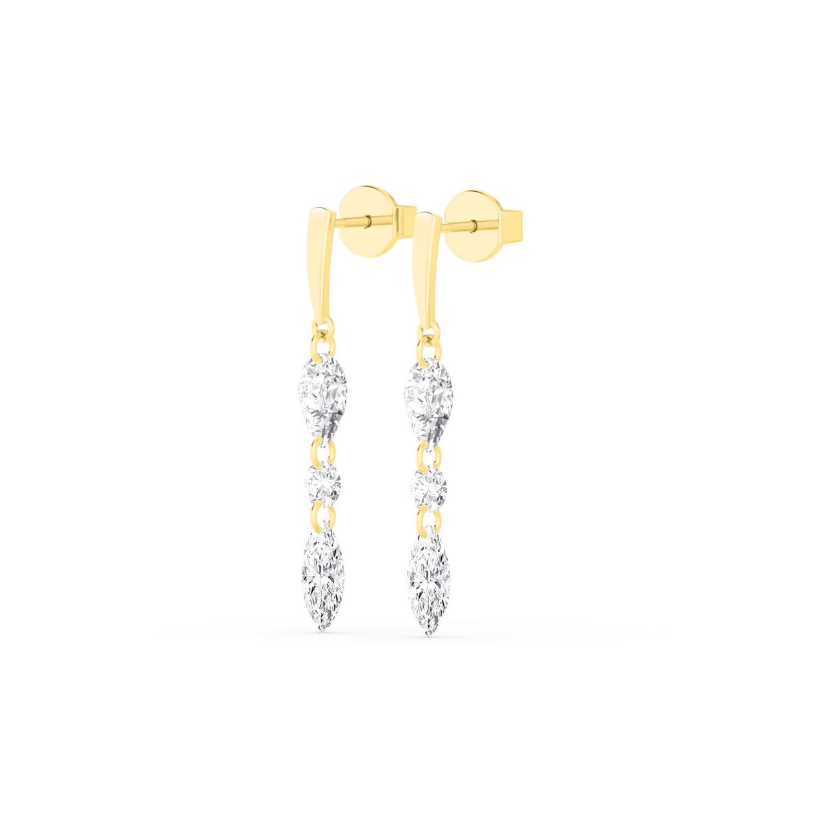 Yellow Gold / 1.96ct Lab Grown Diamond Earrings
