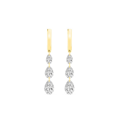 Yellow Gold / 2.14ct Lab Grown Diamond Earrings