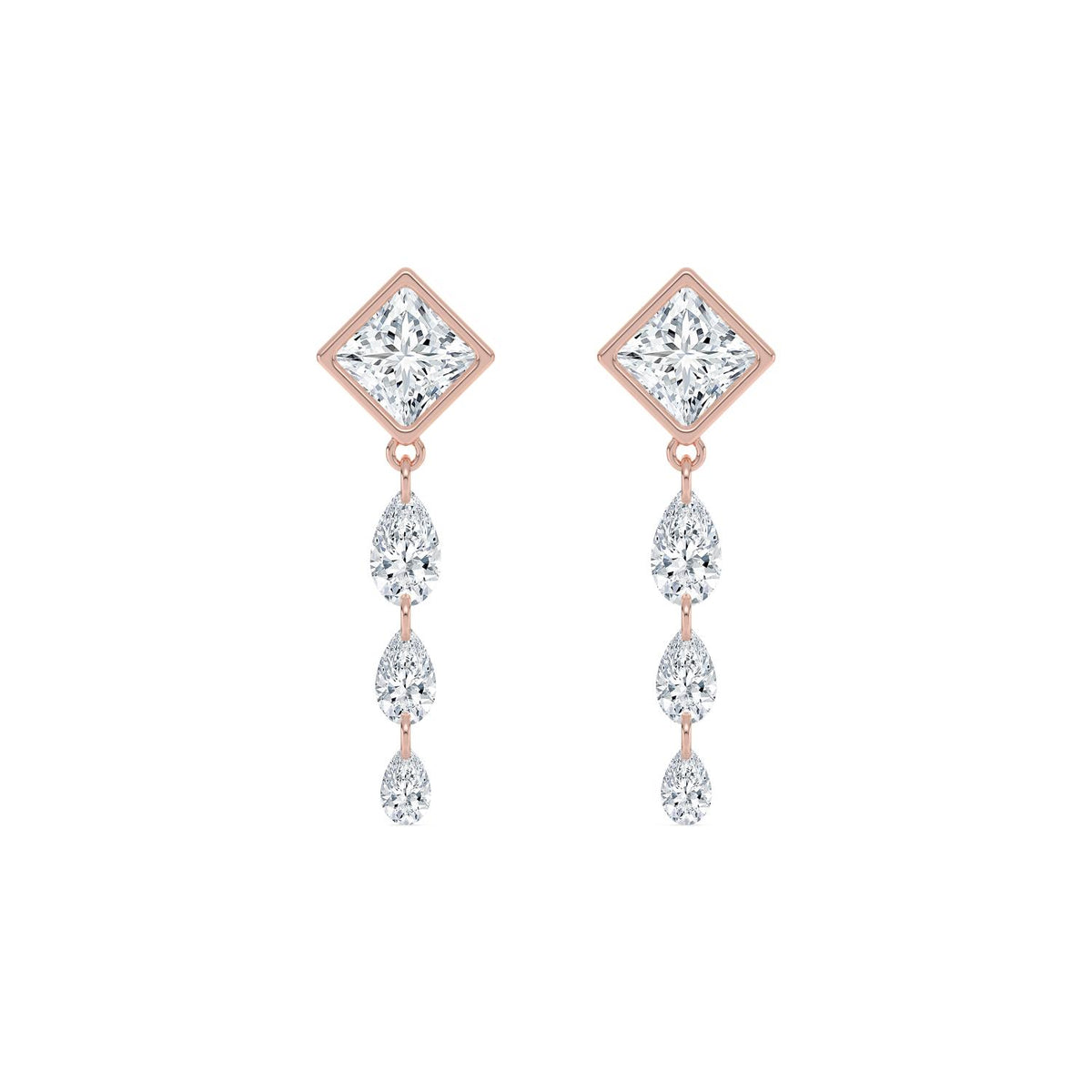 Rose Gold / 3.18ct Lab Grown Diamond Earrings