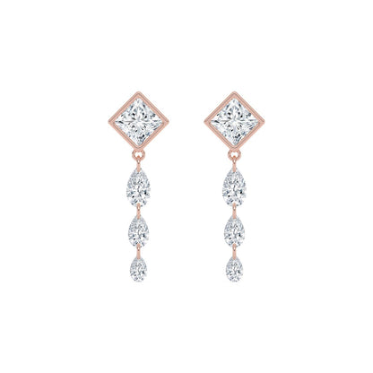 Rose Gold / 3.18ct Lab Grown Diamond Earrings